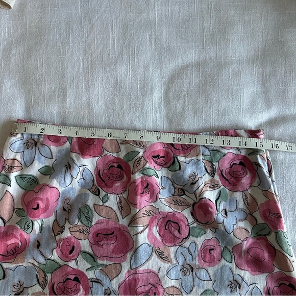 Vintage Caroline Kendrick Linen Blend Floral Skirt Size 10 Easter Summer 90s - Picture 5 of 10